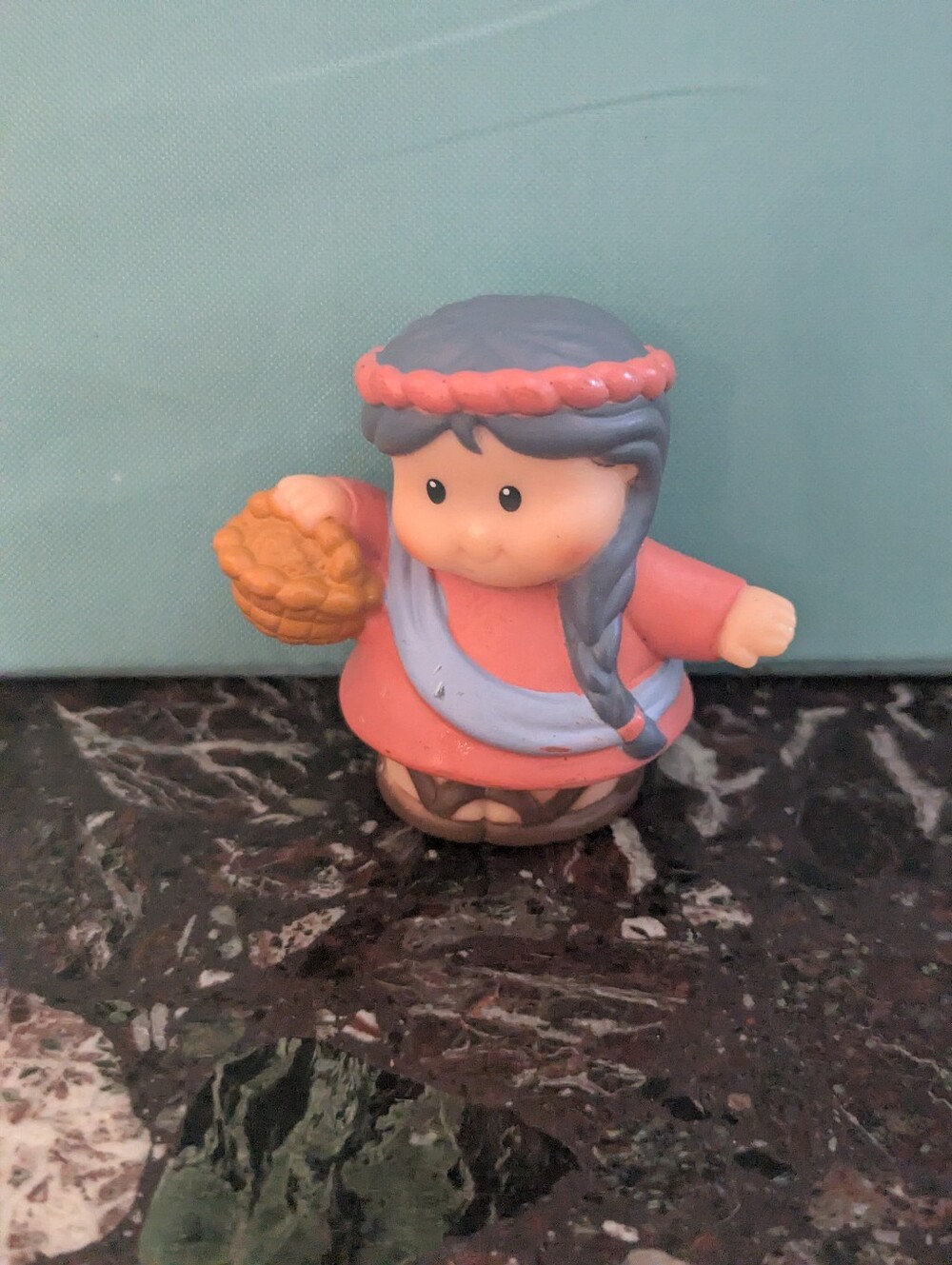 Little People - Noah's Wife Figurine with Basket - Pink & Blue
